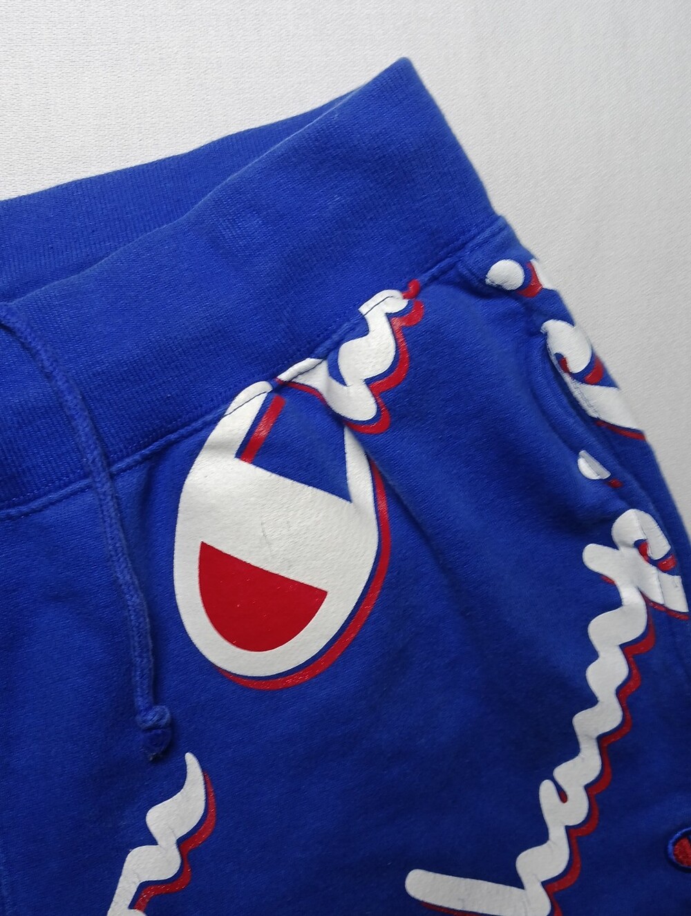 Vintage Champion Mens Reverse Weave Joggers Medium Blue Dropshadow Print P3700 - Picture 3 of 13